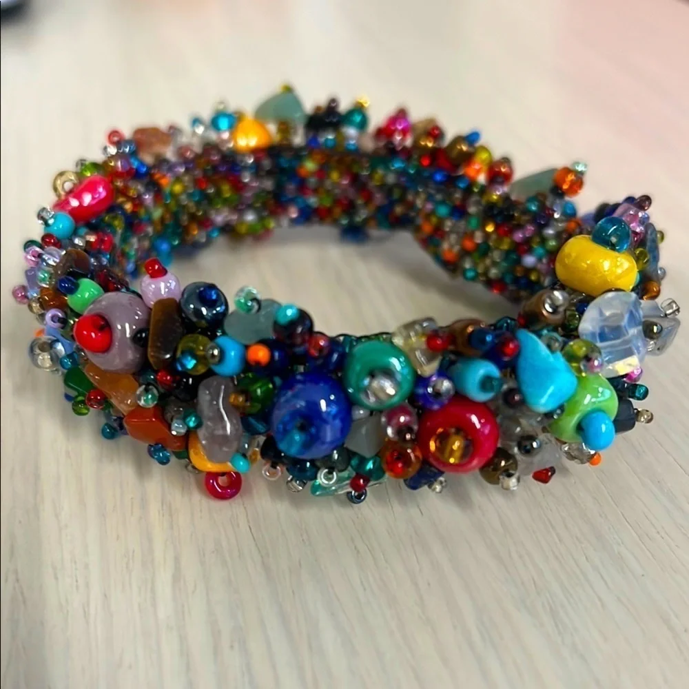 Magnetic 7” Beach Ball Caterpillar Bracelet Multi Beads